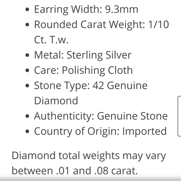 🆕🎁 Diamond Cluster Stud Earrings in Sterling Silver - Picture 5 of 5